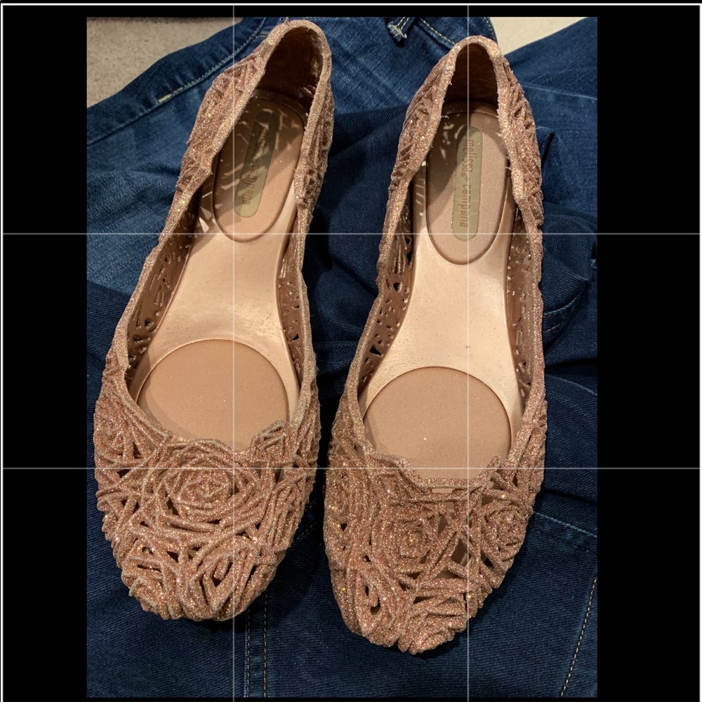 Melissa + Campana rose gold jelly shoes